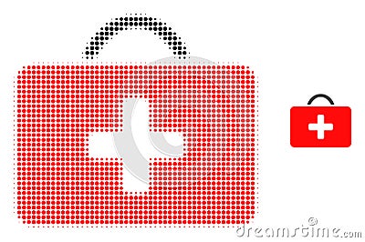 Medical Case Halftone Dot Icon Cartoon Illustration