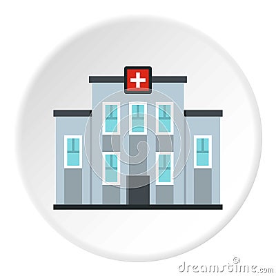 Medical center building icon circle Vector Illustration