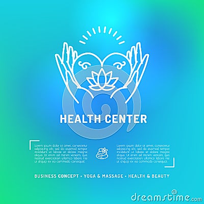 Medical Center Health Card, Flyer beauty salon, spa massage studio Vector Illustration