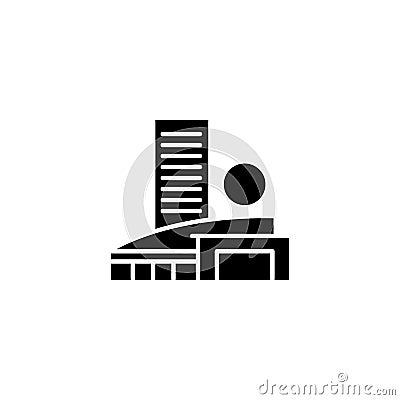 Medical centre black icon concept. Medical centre flat vector symbol, sign, illustration. Vector Illustration