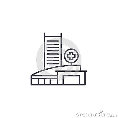 Medical centre linear icon concept. Medical centre line vector sign, symbol, illustration. Vector Illustration