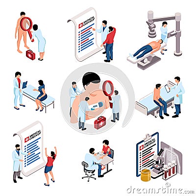 Medical Checkup Set Vector Illustration