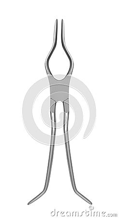 Medical clamp isolated on white Stock Photo