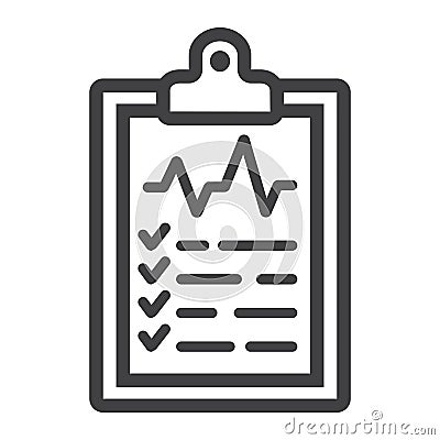 Medical clipboard line icon, medicine Vector Illustration