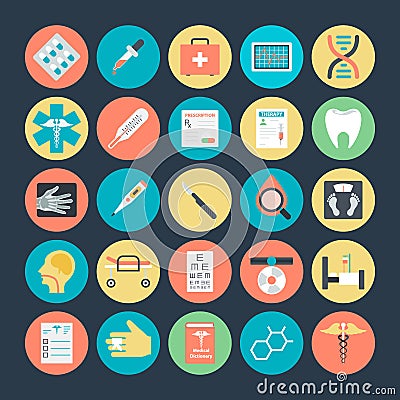 Medical Colored Vector Icons 2 Stock Photo