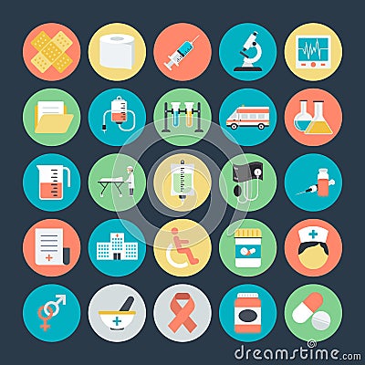 Medical Colored Vector Icons 1 Stock Photo