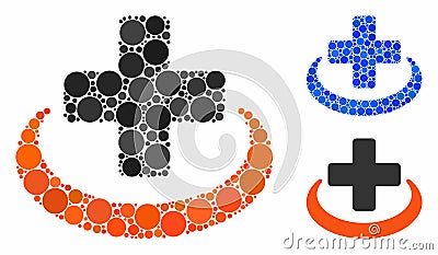 Medical community Mosaic Icon of Spheric Items Vector Illustration