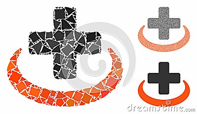 Medical community Composition Icon of Abrupt Parts Vector Illustration