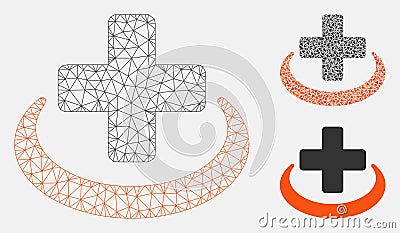Medical Community Vector Mesh Carcass Model and Triangle Mosaic Icon Vector Illustration