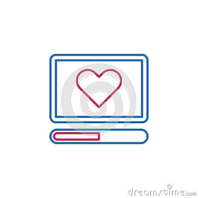 Medical, computer, heart colored icon. Element of medicine illustration. Signs and symbols icon can be used for web, logo, mobile Vector Illustration