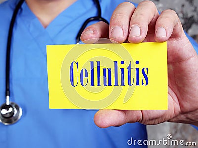 Medical concept about Cellulitis with phrase on the page Stock Photo