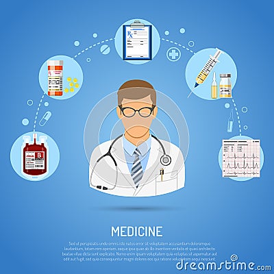 Medical concept with doctor Vector Illustration