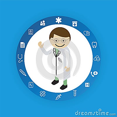 Medical concept icons Vector Illustration