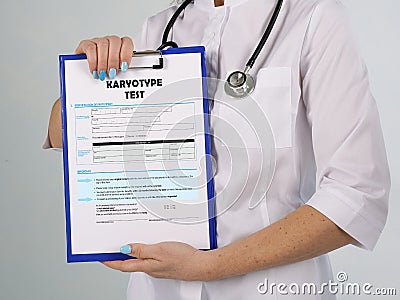 Medical concept about KARYOTYPE TEST with phrase on the sheet Stock Photo