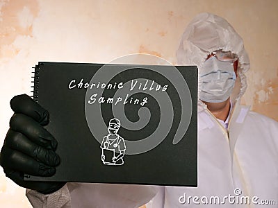 Medical concept meaning Chorionic Villus Sampling CVS with inscription on the sheet Stock Photo