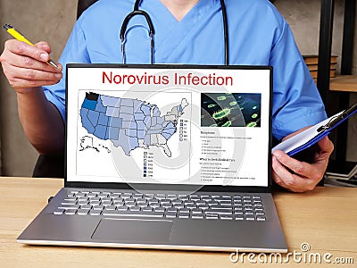 Medical concept about Norovirus Infection with phrase on the sheet Stock Photo