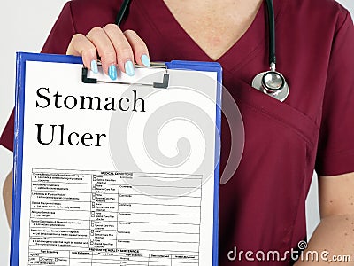 Medical concept about Stomach Ulcer Peptic Ulcer with sign on the sheet Stock Photo