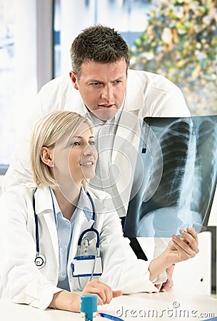 Medical consultation of x-ray image Stock Photo