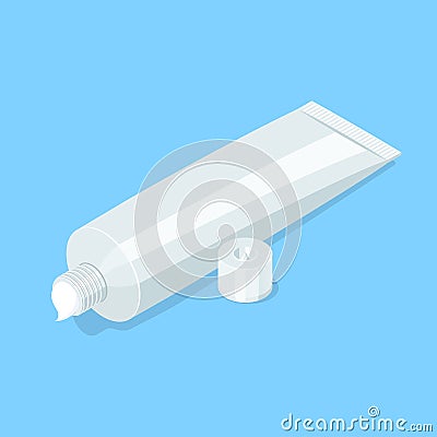 Medical cream gel tube. Cartoon Illustration