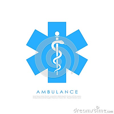 Medical cross with caduceus vector icon Vector Illustration