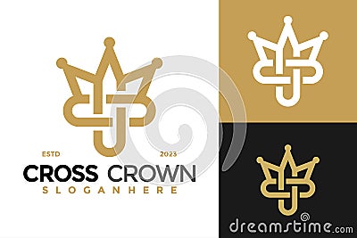 Medical Cross Crown Logo design vector symbol icon illustration Vector Illustration