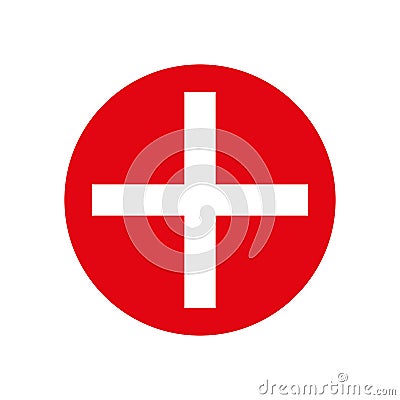 Medical cross in a red circle Editorial Stock Photo