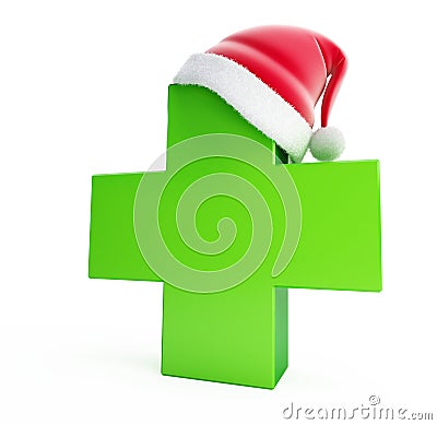 Medical cross santa hat Stock Photo