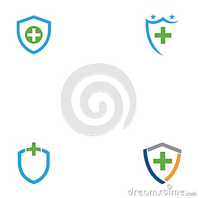 Medical Cross Shield Logo Design Vector. Vector Illustration