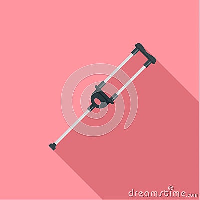Medical crutch icon, flat style Vector Illustration