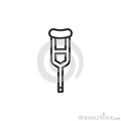 Medical Crutch line icon Vector Illustration