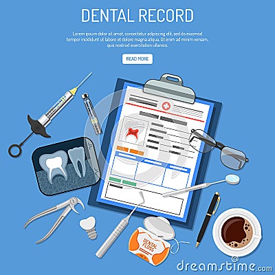 Medical Dental record concept Vector Illustration