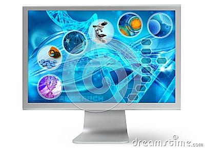 Medical desktop on pc screen Stock Photo