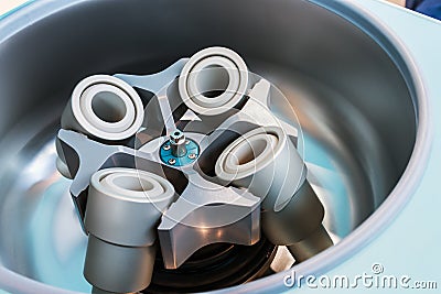 Medical device centrifuge for mixing in the laboratory Stock Photo