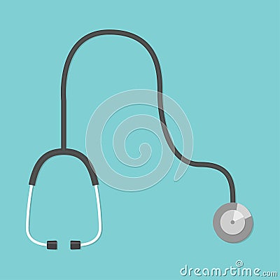 Medical device for listening to the lungs - stethoscope Vector Illustration