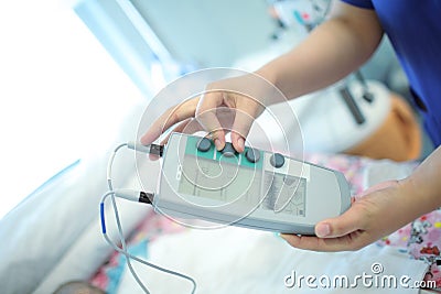 Medical device for surgical treatment of problems with heart rat Stock Photo