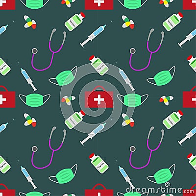 Medical devices seamless pattern Vector Illustration