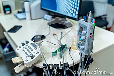 Medical-diagnostic equipment room. Therapeutic and diagnostic rooms with medical equipment. Stock Photo
