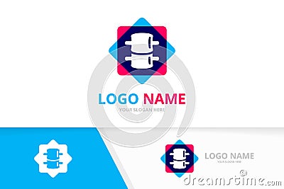 Medical diagnostic spine center logo. Spinal diagnostic center logotype design template. Vector Illustration