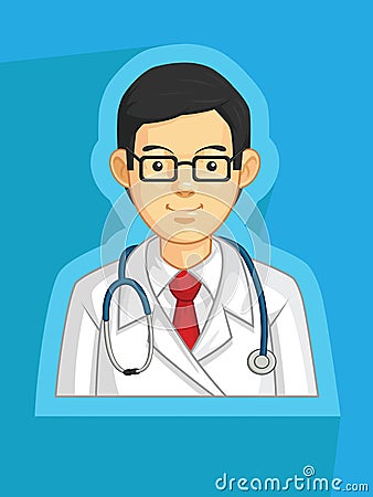 Medical Doctor General Practitioner Physician Profile Avatar Cartoon Vector Illustration