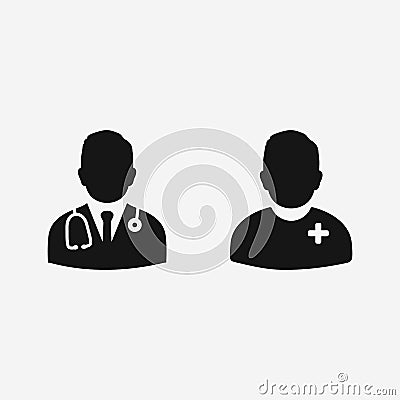 Medical Doctor and Patient Icon. Vector Illustration
