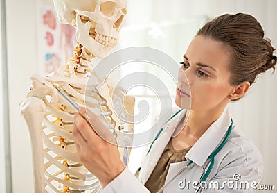 Medical doctor woman teaching anatomy Stock Photo