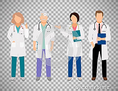 Medical doctors on transparent background Vector Illustration