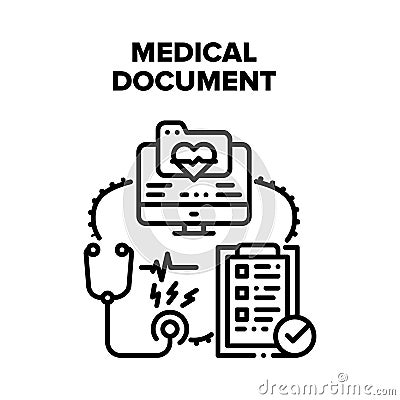 Medical Document Vector Concept Color Illustration Vector Illustration