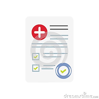 Medical document which indicates good health, vector illustration Vector Illustration