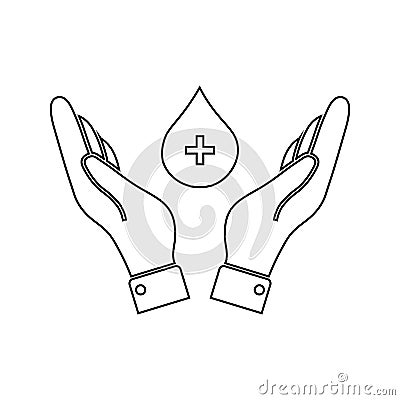 Medical, donate, transfusion, blood donation icon. Outline vector Vector Illustration