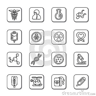 Medical Doodle Icons Stock Photo