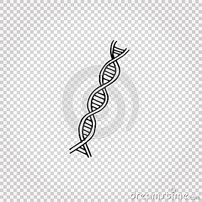 Medical doodle objects. Simple hand drawn dna molecule. Vector illustration. Vector Illustration