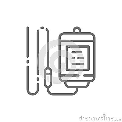 Medical drop counter, medicine dropper, infusion bottle, catheter line icon. Vector Illustration