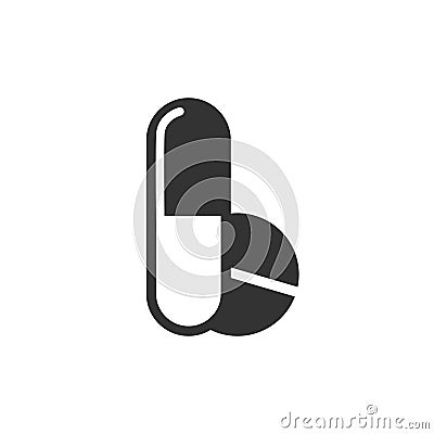 Medical Drugs icon, Tablets icon symbol Flat Stock Photo