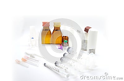 Medical drugs variation isolate on white background Stock Photo